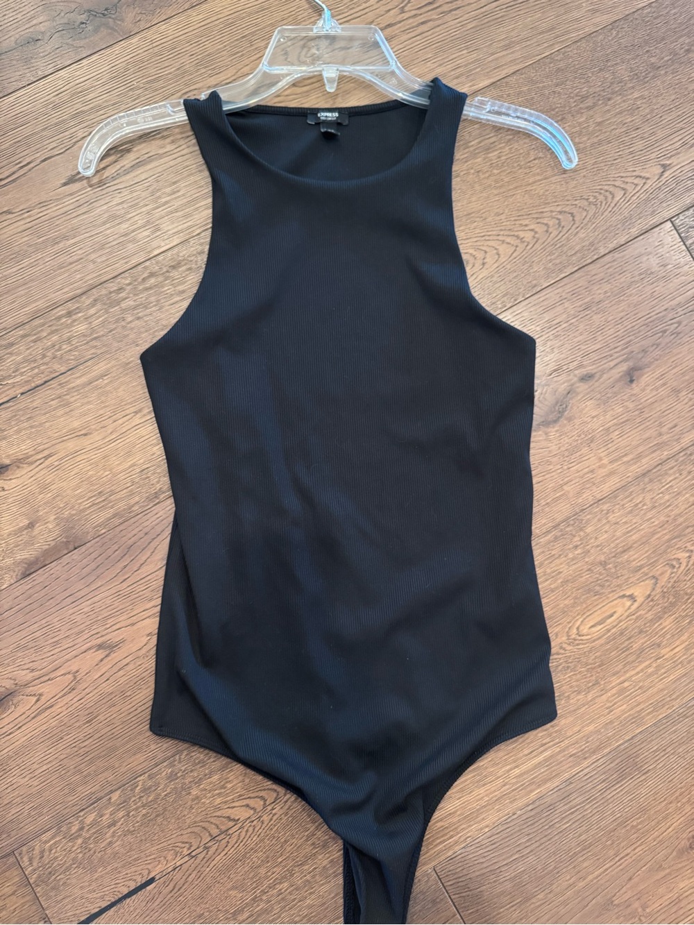 Black Ribbed Tank One-Piece Bodysuit